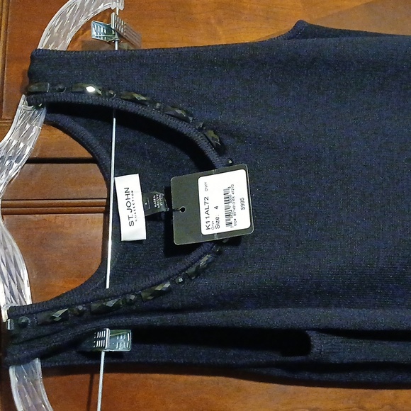 St. John Elegant Black Midi Dress - Picture 3 of 6